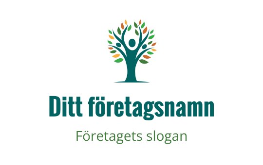 Vibrant trädlogo med färgglada löv och en mänsklig figur