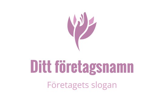 Elegant logotypdesign med en stiliserad blomma i mjuka rosa nyanser