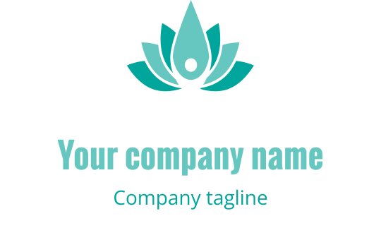 Elegant teal lotusblomma logo design med rundade kronblad