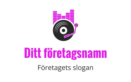 Modern logotypdesign för vinylskivor med livliga rosa accenter