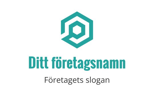 Modern hexagonal logotypdesign i teal med en central form
