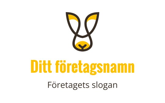 Modern logotypdesign med ett stiliserat djuransikte i brunt och gult