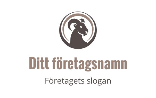 Elegant ram logo design i brunt med en cirkulär kontur
