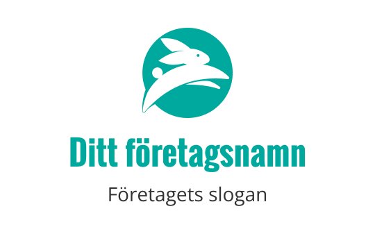 Dynamisk kaninlogo i teal med en cirkulär bakgrund