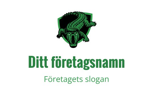 Fet alligator logo design i grönt med en sköldbakgrund