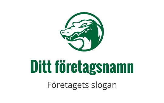 Fet grön krokodil logo design med en cirkulär kontur