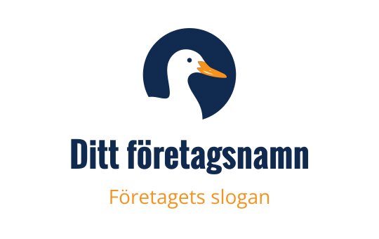 Modern anka logotypdesign med en cirkulär blå bakgrund