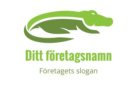 Modern grön alligatorlogo med en elegant, böjd form