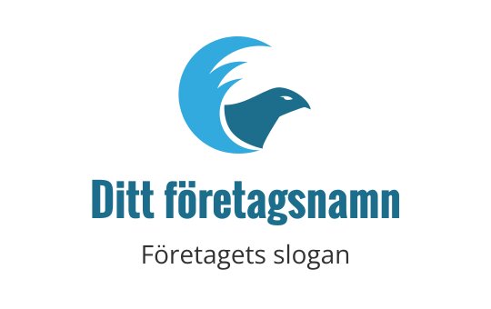 Modern blå fågel logo design med ett cirkulärt vågelement
