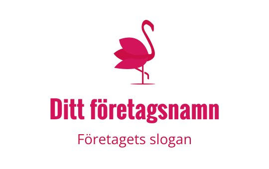 Stilren rosa flamingo logotypdesign med eleganta bladaccenter