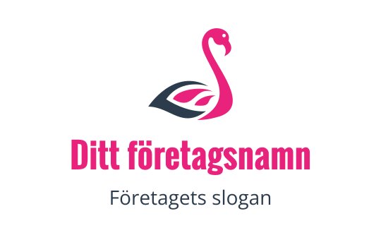 Elegant rosa flamingo logotypdesign med en stilren svart accent
