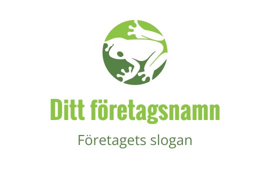 Modern grön groda logo design inom en cirkulär form
