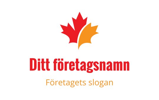 Färgglad logotypdesign med ett lönnlöv i röd och orange
