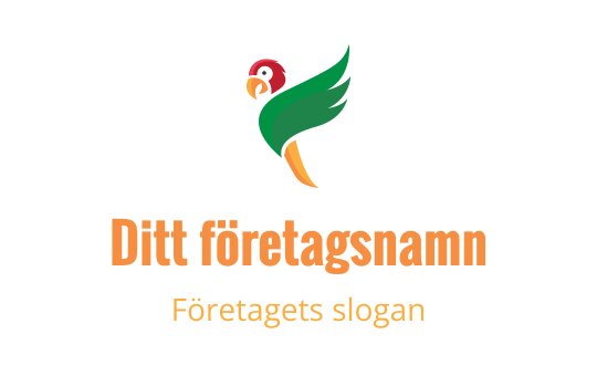 Färgglad papegoja logo design med gröna vingar och orangea detaljer