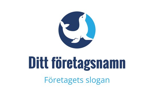 Lekfull säl logo design i blå och mörkblå färger