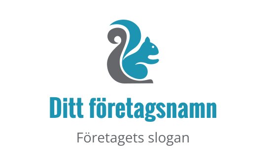 Stiliserad ekorre logo design i blå och grå nyanser