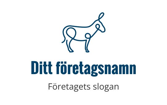 Minimalistisk blå linjekonst logo design av en ko