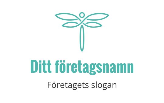 Elegant design av en trollslända logo i teal med modern stil