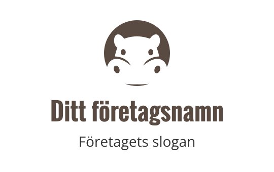 Lekfullt flodhästlogo med rundade former och fet typografi