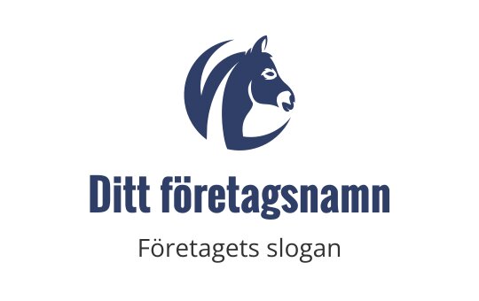 Elegant hästhuvud logo design i marinblått med flödande linjer
