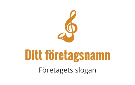 Elegant musiklogo med en diskantklav och trumpet