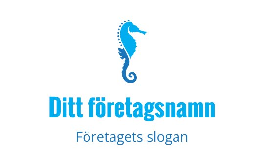 Elegant sjöhäst logo design i nyanser av blått