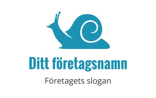 Lekfull blå snigel logo design med ett spiralformigt skal