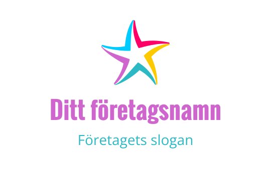 Färgglad stjärnlogo med livliga rosa, blå och gula accenter