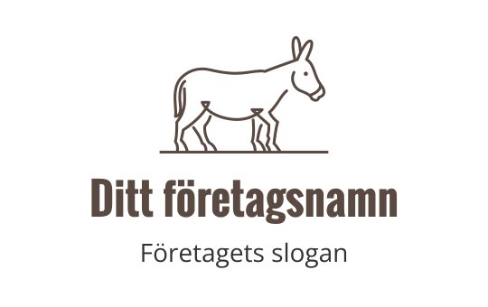 Minimalistisk åsna logo design i brun linjekonststil