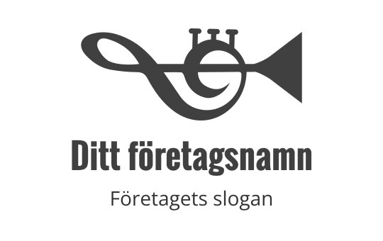 Stilren trumpetlogo med en flödande, böjd linje