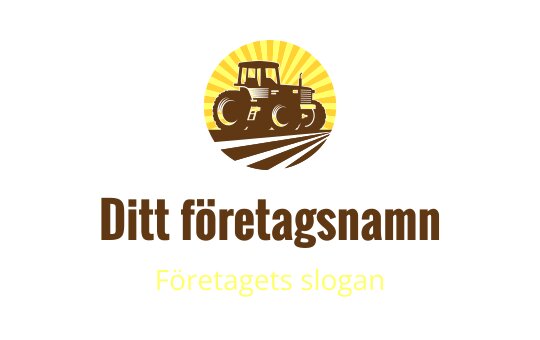 Vintage traktor logotypdesign med solstrålebakgrund och jordnära färger