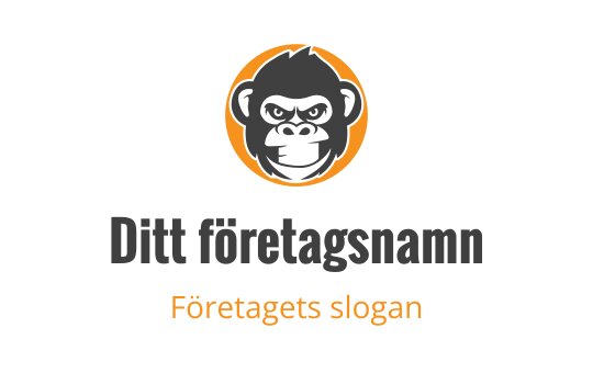 Fet gorilla logotypdesign med en orange cirkulär bakgrund