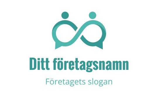 Modern oändlighet logo design med två abstrakta figurer i teal