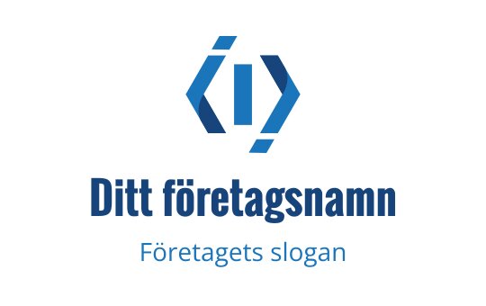Modern blå logotypdesign med vinklade former och ren typografi