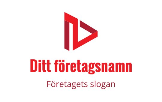 Modern röd logotypdesign med en stiliserad play-knapp
