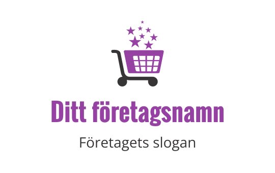 Kreativ logotypdesign för kundvagn med stjärnor och lila accenter