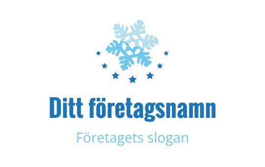 Snöflinga logo design med blå nyanser och stjärnaccenter