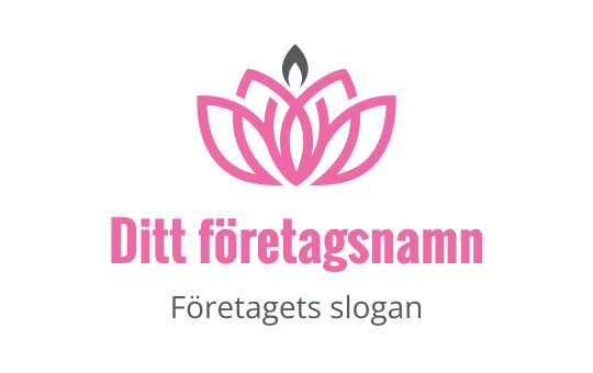 Elegant rosa lotusblomma logo design med ett centralt flammande element