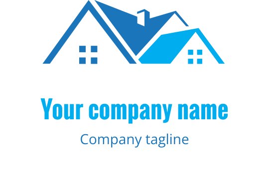 Teal och cyan logo med en stiliserad taksilhuett