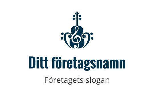 Elegant logotypdesign med en fiol och dekorativa element