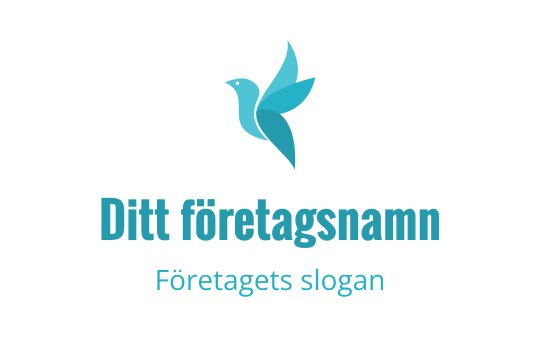 Elegant blå fågel logo design med stiliserade vingar