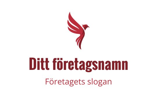 Elegant röd fågel logo design med flödande vingar och fet text