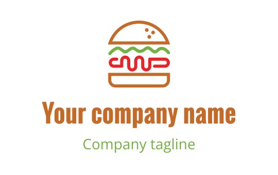 Färgglad hamburgarlogo med lekfulla element och djärv typografi