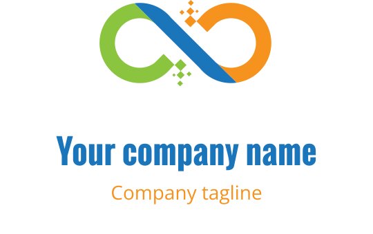 Vibrant oändlighet logo design med orange, lime och teal färger