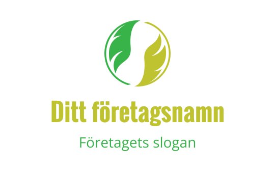 Modernt cirkulärt logotypdesign med gröna och gula blad