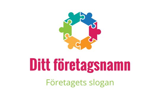 Färgglad pusselbit logo design arrangerad i ett cirkulärt mönster