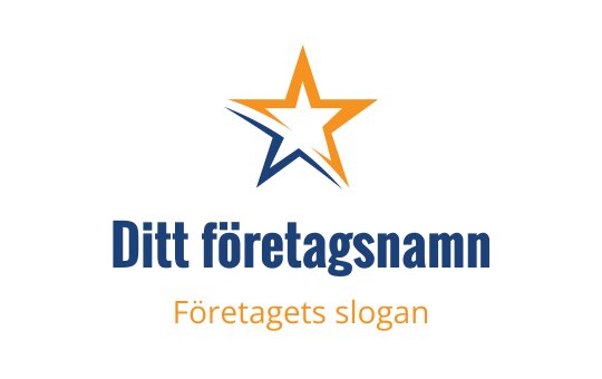 Fet stjärnlogo i orange och blå färger