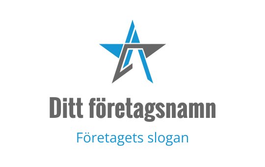 Modern stjärnlogo med blå och grå element