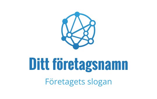 Modernt blått logotypdesign med ett nätverk av sammanlänkade noder