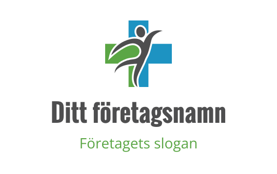 Dynamisk logotypdesign med en stiliserad figur i gröna och blå element
